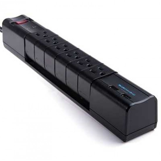 BLUE DIAMOND DEFEND FLEX + WITH 2 USB  FAST CHARGING PORTS AND 6  ROTATING OUTLETS  SURGE BAR