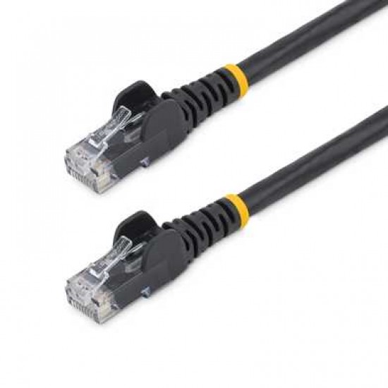 STARTECH 15ft CAT6 Ethernet Cable - Black CAT 6 Gigabit Ethernet Wire -650MHz 100W PoE RJ45 UTP Network/Patch Cord Snagless w/Strain Relief Fluke Tested/Wiring is UL Certified/TIA