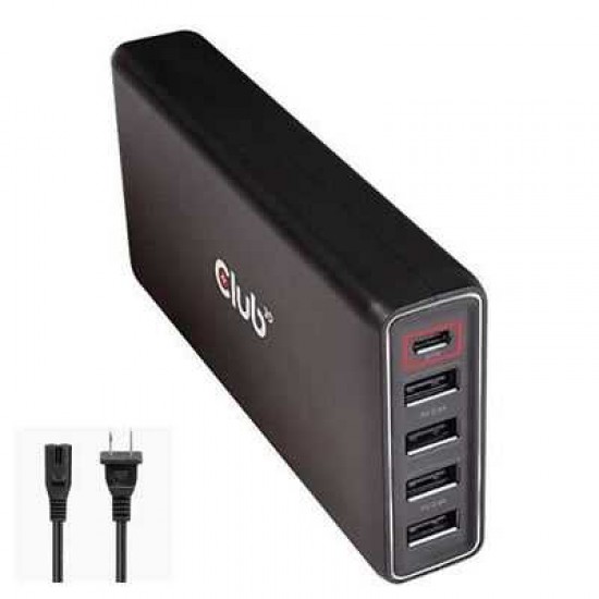 Club3D CAC-1903 4 x USB Type-A and 1 x Type-C Power Charger, 5-Ports up to 111W