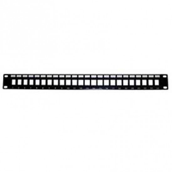 PC  24 PORT BLANK RACK MOUNT 1U KEYSTONE PATCH PANEL