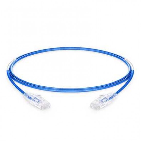 7ft (2.1m) Cat6 28AWG Snagless Unshielded (UTP) PVC CM Slim Ethernet Network Patch Cable, Blue