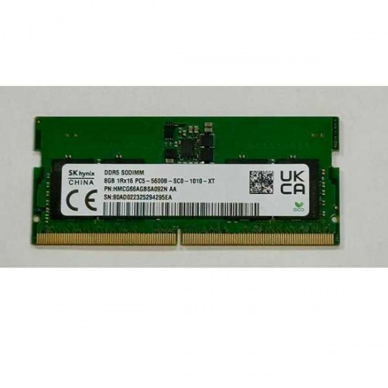 SK-Hynix 8GB DDR5 5600MHz SODIMM PC5-5600B-SC0 1Rx16 1.1V SO-DIMM 262-Pin Gaming Laptop RAM Memory Module (HMCG66AGBSA092N AA) OEM