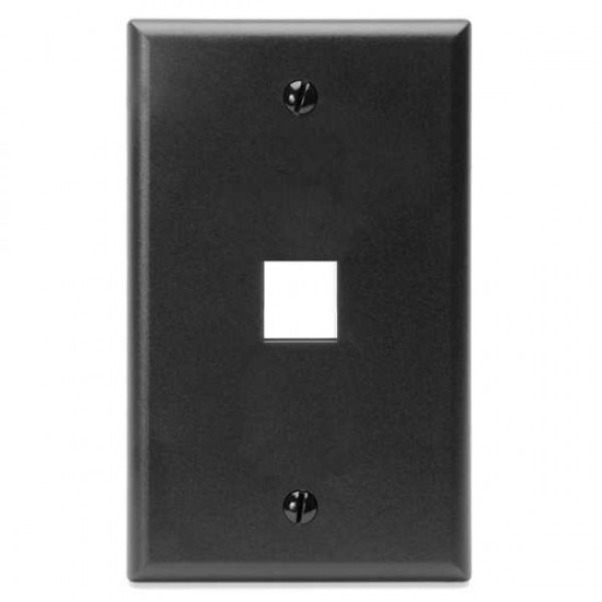 WALLPLATE SINGLE PORT 1 BLACK