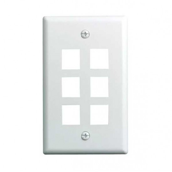 WALLPLATE - 6 PORT FOR KEYSTONE JACKS