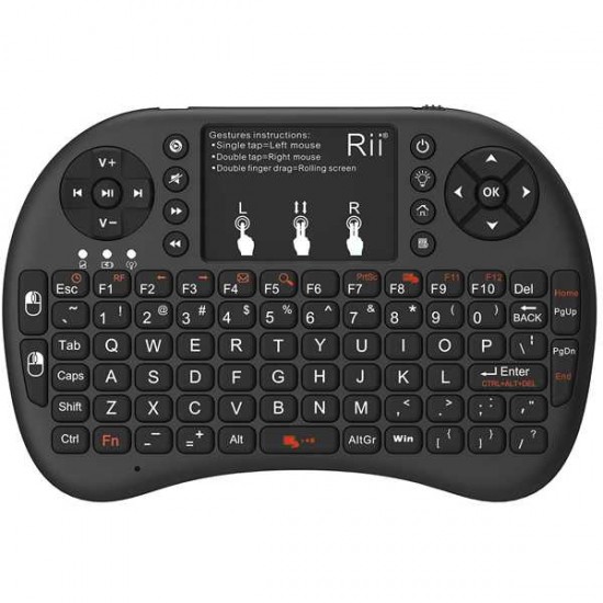 RII I8+ MINI WIRELESS TOUCH KEYBOARD - COMPATIBLE WITH ANDROID/ SMART TV/HTPC/ RASBERRY PI/ WINDOWS/MAC OS