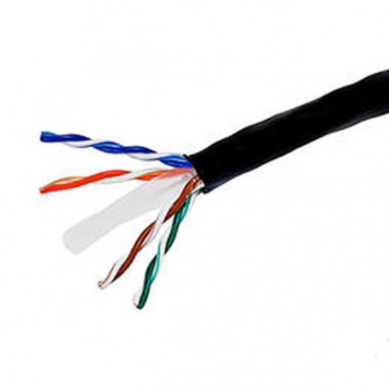PC CAT6 23AWG UTP SOLID  BULK CABLE CMR RATED 1000FT BLACK