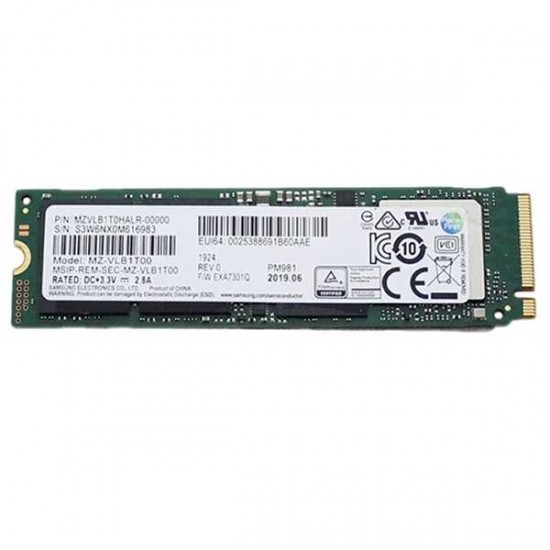 MZ-VLB1T0B Samsung PM981a Series 1TB TLC PCI Express 3.0 x4 NVMe (AES-256 / TCG Opal 2.0) M.2 2280 Internal Solid State Drive (SSD) - From System Upgrades