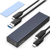 ORICO M.2 NVMe SSD Enclosure, USB 3.2 Gen 2 (10 Gbps) to NVMe PCI-E M.2 SSD Case Support UASP for NVMe SSD Size 2230/2242/2260/2280(up to 4TB) (M.2 NVMe/SATA)