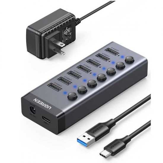UGREEN 7PORT 3.0 USB HUB -FAST CHARGING- HIGH SPEED -WITH EXTERNAL POWER SUPPLY