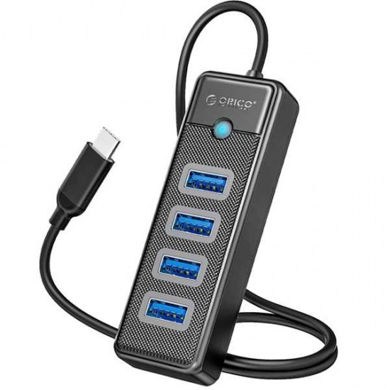 ORICO-PW4U-C3-05-BKEP 4PORT USB 3.0 HUB WITH USBC 1.6FT CABLE