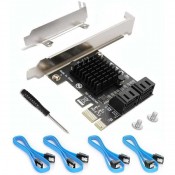 SATA Card,PCIE 3.0, 4 Port with 4 SATA Cables, 6 Gbps SATA Controller PCI Express Expression Card with Low Profile Bracket , Boot as System Disk, Non Raid, Support 4 SATA 3.0 Devices