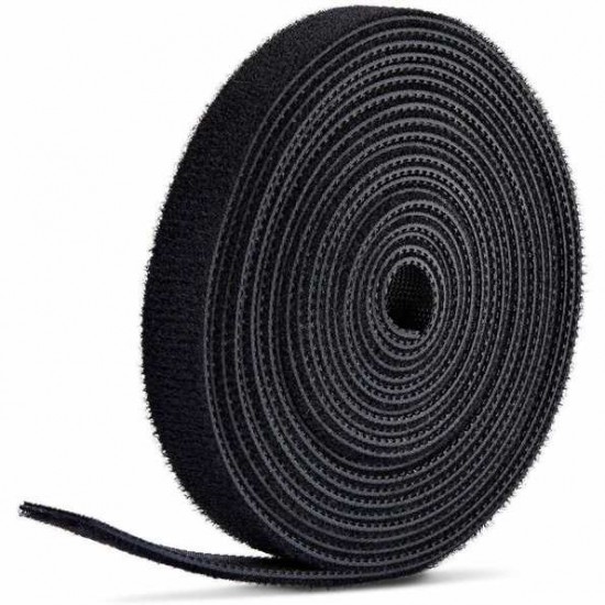 StarTech.com 75ft (22.8m) Hook and Loop Roll, 0.5in Wide, Black, Cut-to-Size Reusable Cable Ties, Fastener Tape, Adjustable Fabric Wraps