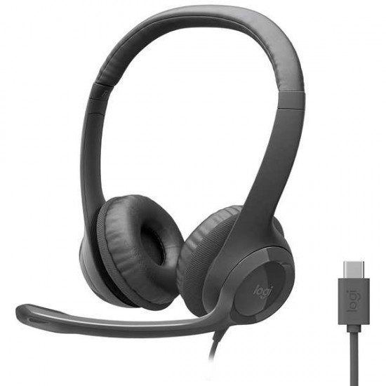 LOGITECH H391 WIRED USBC STEREO HEADPHONES WITH NOISE CANCELING MICROPHONE