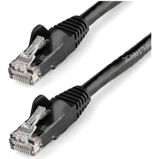 STARTECH 25FT BLACK ETHERNET PATCH CABLE WITH 100W POE