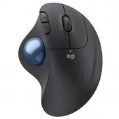Logitech Ergo M575S Wireless Trackball Mouse, Wireless Ergonomic Mouse with Bluetooth and Encrypted Dongle, Comfortable Thumb Control, Precise and Smooth Tracking, for PC/Mac - Graphite Blue Ball