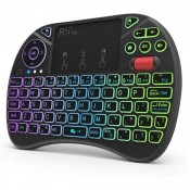 Rii Wireless Keyboard Android TV Keyboard Remote,Touchpad Keyboard with Scroll Button,Handheld Remote,Mini Keyboard with RGB Backlit Rechargeable for Raspberry Pi,KODI,PC,Projector,Smart TV
