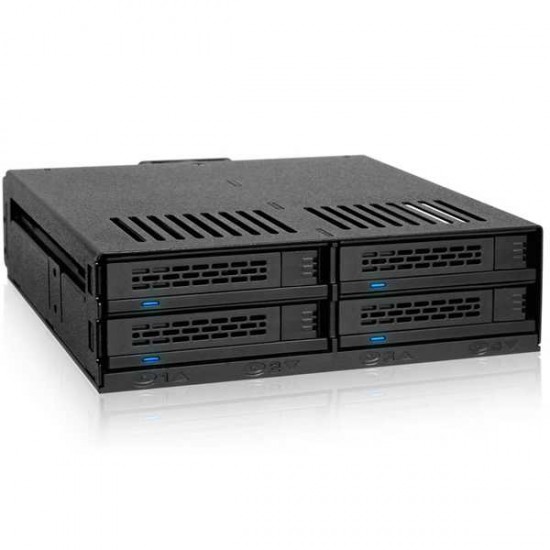 ICY Dock ExpressCage MB324SP-1B 4 Bay 2.5inch SATA/SAS HDD SSD Hot-Swap Mobile Rack Enclosure with Tool-Less SSD Mounting Tray for 5.25 inchDrive Bay (4 x SATA 7pin