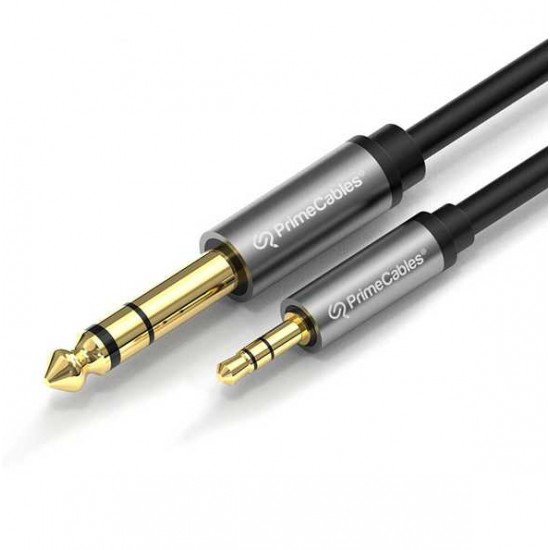 Summit Series 3.5 mm 3 Pole Male to 6.35 Stereo Male Jack TRS Audio Cable - 3FT