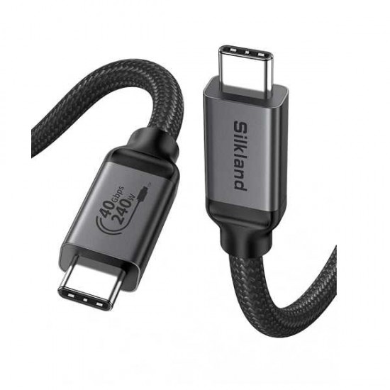 Silkland Silkland 40Gbps USB C Data Cable, 240W Charging USBC for Thunderbolt 4, 8K Braided USB C to USB C Cable Compatible for MacBook, SSD, Mac mini, iPhone 17, Monitor