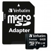 VERBATIM MICROSDXC CARD CLASS 10 UHS-1 64GB WITH ADAPTER